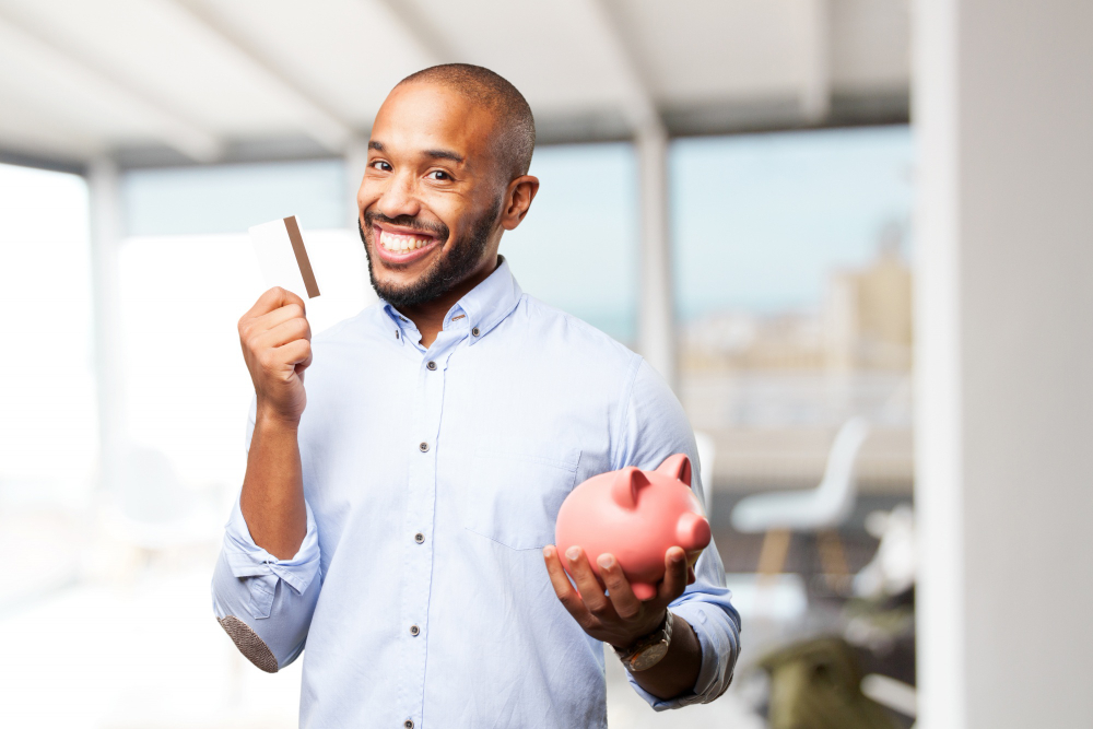 Man with a piggy bank